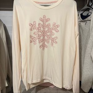 Pink/tan snowflake pajama shirt!